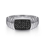 Sterling Silver Black Spinel Mens Ring in High Polished Finish - MR20051SVJBS-Gabriel & Co.-Renee Taylor Gallery