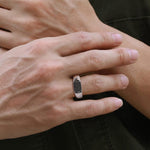 Sterling Silver Black Spinel Mens Ring in High Polished Finish - MR20051SVJBS-Gabriel & Co.-Renee Taylor Gallery