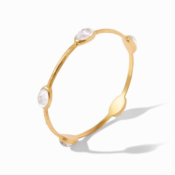 Julie Vos Cabochon Bangle, Iridescent Clear Crystal