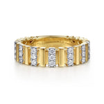 14K Yellow Gold U setting Diamond Anniversary Band Contemporary Collection (Devoted) - AN16939Y44JJ-Gabriel & Co.-Renee Taylor Gallery