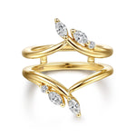 14K Yellow Gold Prong Set Diamond Ring Enhancer - AN16942M-Y44JJ-Gabriel & Co.-Renee Taylor Gallery