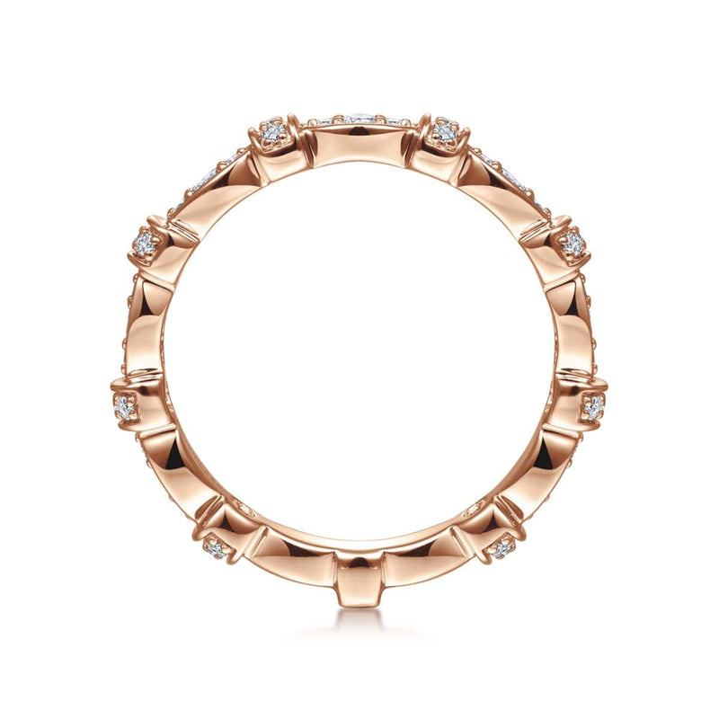 14K Rose Gold Geometric Stackable Diamond Ring - LR4579K45JJ-Gabriel & Co.-Renee Taylor Gallery