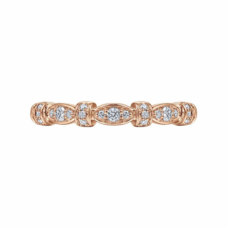 14K Rose Gold Geometric Stackable Diamond Ring - LR4579K45JJ-Gabriel & Co.-Renee Taylor Gallery