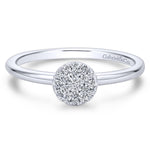 14K White Gold Classic Round Diamond Pavé Ring - LR50983W45JJ-Gabriel & Co.-Renee Taylor Gallery