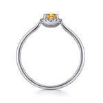 14K White Gold Citrine and Diamond Halo Promise Ring - LR51264W45CT-Gabriel & Co.-Renee Taylor Gallery