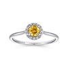 14K White Gold Citrine and Diamond Halo Promise Ring - LR51264W45CT-Gabriel & Co.-Renee Taylor Gallery