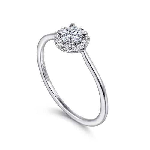 14K White Gold Diamond Halo Promise Ring - LR51264W45JJ-Gabriel & Co.-Renee Taylor Gallery