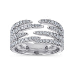 14K White Gold Open Wide Band Pavé Diamond Ring - LR51301W45JJ-Gabriel & Co.-Renee Taylor Gallery