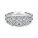 14K White Gold Curved Pavé Diamond Ring - LR51342W45JJ-Gabriel & Co.-Renee Taylor Gallery