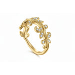 14K Yellow Gold Diamond Leaf Ring - LR51641Y45JJ-Gabriel & Co.-Renee Taylor Gallery