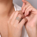 14K White & Yellow Gold Five Row Bujukan Ball and Diamond Station Ring - LR51662M45JJ-Gabriel & Co.-Renee Taylor Gallery