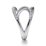 14K White Gold Abstract Diamond Wrap Ring - LR51730W45JJ-Gabriel & Co.-Renee Taylor Gallery