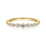 14K Yellow Gold Graduating Single Prong Diamond Band - LR51740Y45JJ-Gabriel & Co.-Renee Taylor Gallery