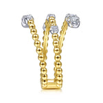 14K White & Yellow Gold Bujukan Ball and Diamond Open Bypass Wrap Ring - LR51746M45JJ-Gabriel & Co.-Renee Taylor Gallery