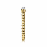 14K White & Yellow Gold Bujukan Beaded Band with Diamond Pavé Center Bar - LR51786M45JJ-Gabriel & Co.-Renee Taylor Gallery