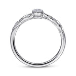 14K White Gold Floral Diamond Stackable Ring - LR51843W45JJ-Gabriel & Co.-Renee Taylor Gallery
