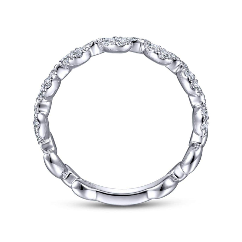 14K White Gold Diamond Leaf Ring - LR52009W45JJ-Gabriel & Co.-Renee Taylor Gallery