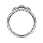 14K White Gold Cluster Diamond Floral Ring - LR52121W45JJ-Gabriel & Co.-Renee Taylor Gallery