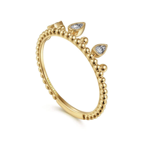 14K Yellow Gold Diamond Crown Bujukan Ring - LR52162Y45JJ-Gabriel & Co.-Renee Taylor Gallery