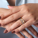 14K White & Yellow Gold Wide Band Diamond Bujukan Ring - LR52203M45JJ-Gabriel & Co.-Renee Taylor Gallery