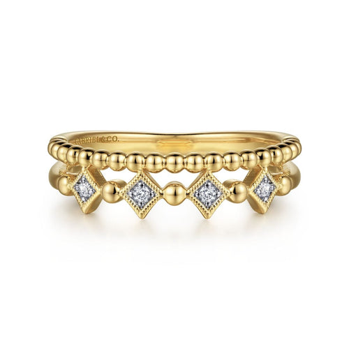 14K Yellow Gold Bujukan Stackable Diamond Ring - LR52233Y45JJ-Gabriel & Co.-Renee Taylor Gallery