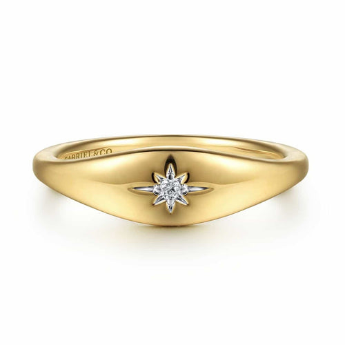 14K Yellow Gold Diamond Starburst Ring - LR52243Y45JJ-Gabriel & Co.-Renee Taylor Gallery
