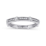 14K White Gold Diamond Station Stackable Ring - LR5688W45JJ-Gabriel & Co.-Renee Taylor Gallery