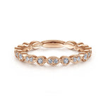 14K Rose Gold Marquise and Round Station Diamond Ring - LR5701K45JJ-Gabriel & Co.-Renee Taylor Gallery