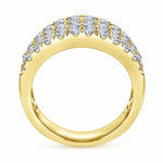 14K Yellow Gold Wide Band Pavé Diamond Ring - LR6365Y44JJ-Gabriel & Co.-Renee Taylor Gallery