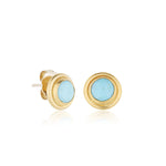 My World Stud Earrings with Turquoise Kingman by Lika Behar