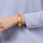 Monaco Stone Hinge Bangle - Charcoal Blue-Julie Vos-Renee Taylor Gallery