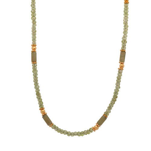 3mm Peridot & Vesuvian 24K Gold Vermeil Necklace-Joyla-Renee Taylor Gallery