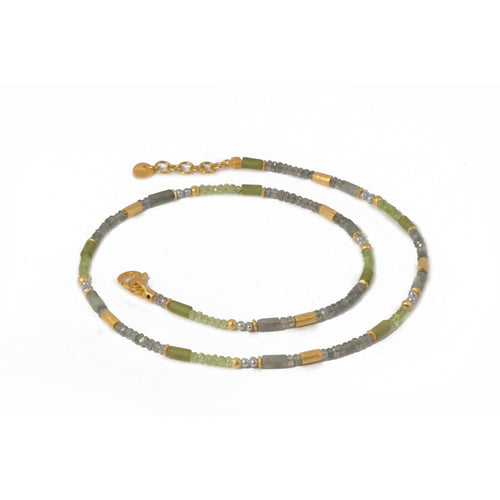 3mm Labradorite 24K Gold Vermeil Necklace-Joyla-Renee Taylor Gallery