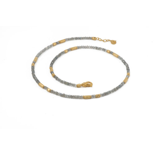 3mm Labradorite 24K Gold Vermeil Necklace-Joyla-Renee Taylor Gallery
