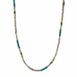3mm Labradorite & Turquoise 24K Gold Vermeil Necklace - N03 091800-Joyla-Renee Taylor Gallery