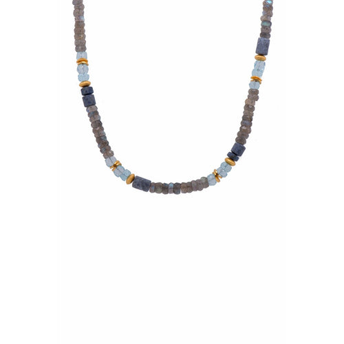 5mm Dumitorite, Sky Blue Topaz & Labradorite 24K Gold Vermeil Necklace-Joyla-Renee Taylor Gallery