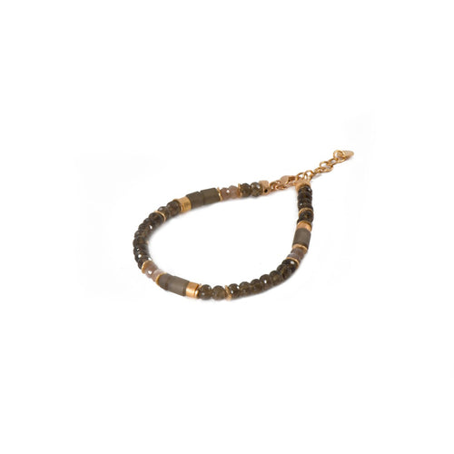 5mm Smoky Quartz Rose Plated 24K Gold Vermeil Necklace-Joyla-Renee Taylor Gallery