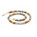 8mm Labradorite, Moonstone & Smokey Quartz 24K Gold Vermeil Necklace-Joyla-Renee Taylor Gallery