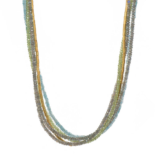 3mm Labradorite, Peridot & Apatite 24K Gold Vermeil Necklace-Joyla-Renee Taylor Gallery