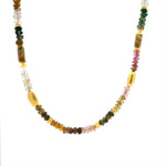 Multi Tourmaline Beaded Necklace Gold Vermeil - N4-MTM1-Joyla-Renee Taylor Gallery