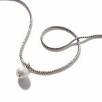 Essentials Silver Pendant on Mini Chain Necklace with Cultured Fresh Water Pearl - NB900001-John Hardy-Renee Taylor Gallery