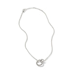 Essentials Hammered Silver Mini Rolo Chain Interlinking Necklace - NB90579-John Hardy-Renee Taylor Gallery