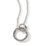 Essentials Hammered Silver Mini Rolo Chain Interlinking Necklace - NB90579-John Hardy-Renee Taylor Gallery