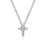 14K White Gold Diamond Cross Necklace - NK1370W45JJ-Gabriel & Co.-Renee Taylor Gallery