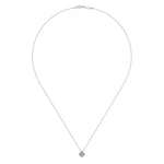 14K White Gold Diamond Square Pendant Necklace 18" - NK2075W45JJ-Gabriel & Co.-Renee Taylor Gallery