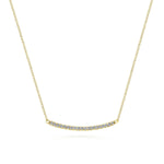 14K Yellow Gold 18" Diamond Pavé Curved Bar Necklace - NK4273Y45JJ-Gabriel & Co.-Renee Taylor Gallery