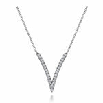 14K White Gold Diamond Chevron Necklace - NK4720W45JJ-Gabriel & Co.-Renee Taylor Gallery