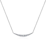 14K White Gold Curved Diamond Bar Necklace - NK4879W45JJ-Gabriel & Co.-Renee Taylor Gallery