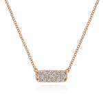 14K Rose Gold Rectangular Diamond Pendant Necklace - NK4943K45JJ-Gabriel & Co.-Renee Taylor Gallery