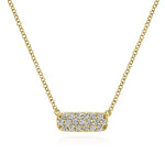 14K Yellow Gold Rectangular Diamond Pendant Necklace - NK4943Y45JJ-Gabriel & Co.-Renee Taylor Gallery